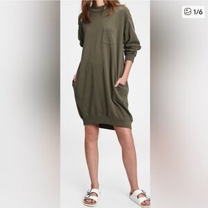 GAP Olive Long Sleeve Dress with Pocket